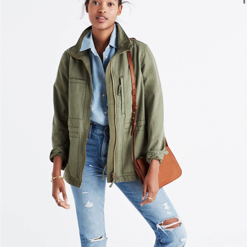 Olive Green Women's Jacket Madewell fleet jacket